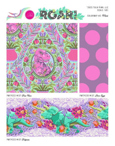 Tula Pink - Roar - Tree Rex - Mist