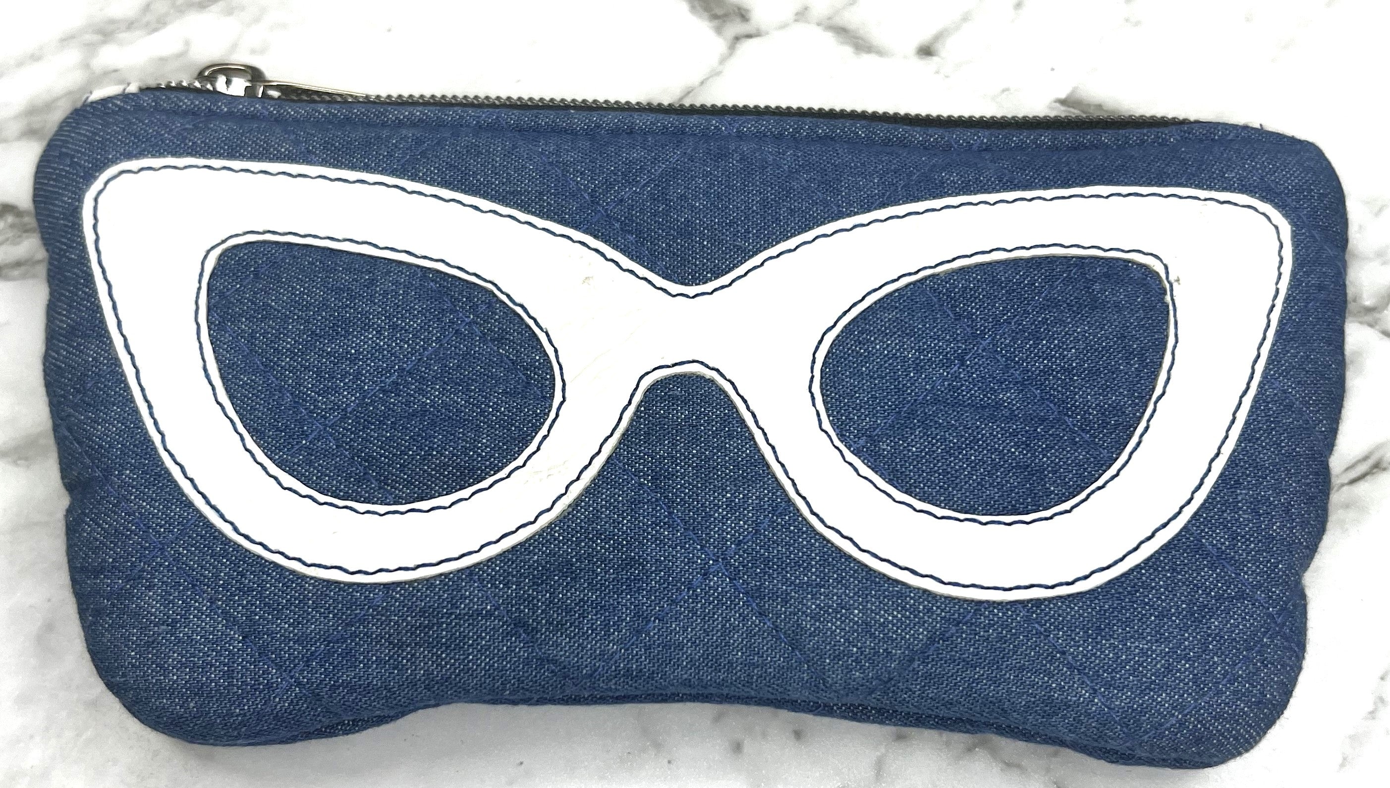 Glasses Case - Large  - Chambray - Quilted Cotton