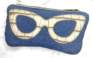 Glasses Case - Large  - Chambray - Quilted Cotton