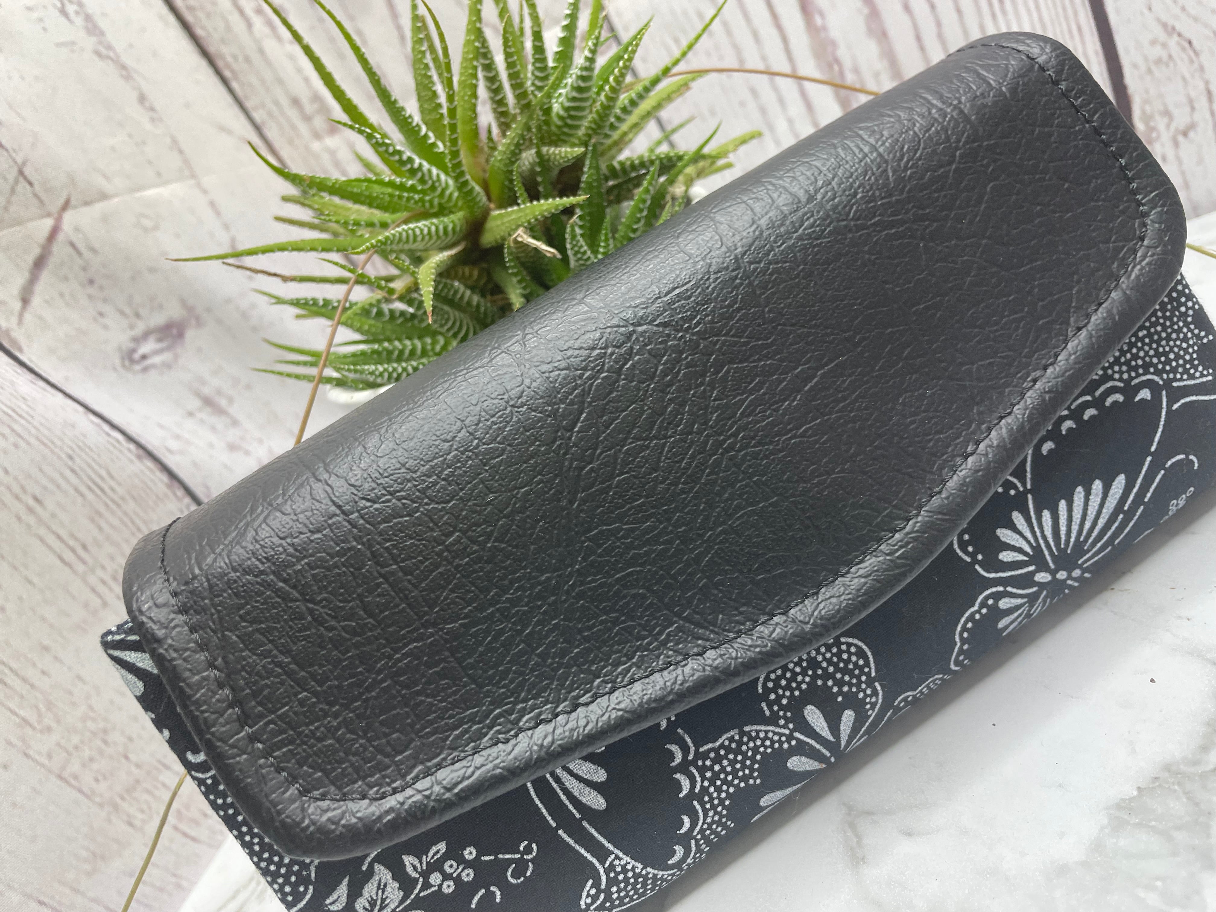 The Necessary Clutch Wallet - Marine Vinyl - Black - Print